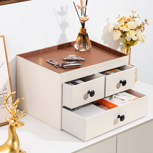 门口入户玄关收纳盒桌面钥匙口罩药物杂物整理抽屉置物架轻奢摆件