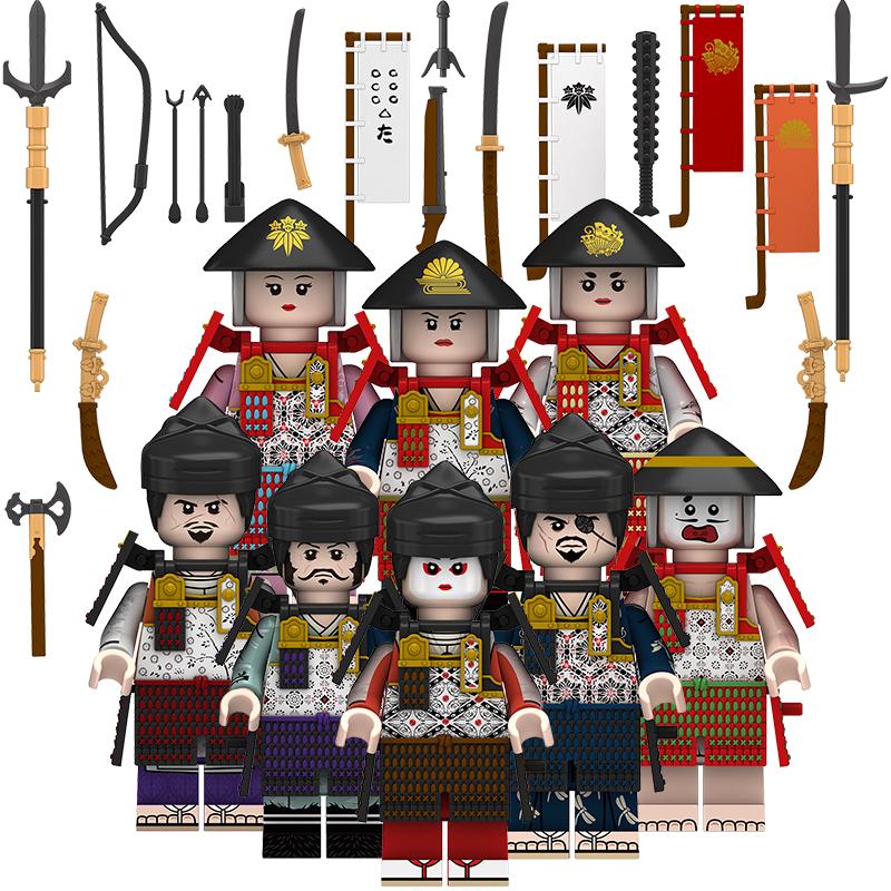 古代士兵日本武士积木人仔