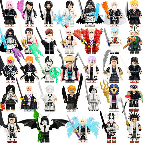 适配国产积木人仔KDL824死神动漫更木剑八黑崎牛头一护小乌玩具