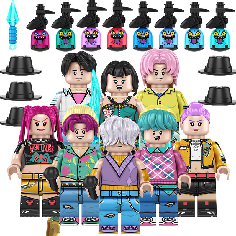 适用乐高积木人仔动漫韩国猎魔女团鲁米佐依米拉拼装玩具TP1049