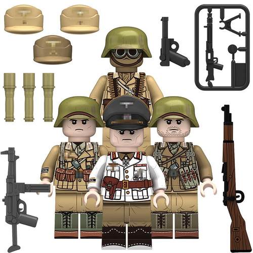适用国产积木人仔北非军团军事战争男孩第三方拼装玩具N617-N620