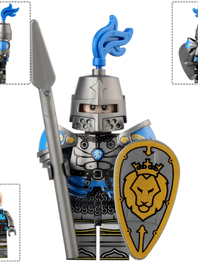 适用乐高积木人仔抽抽乐中古城堡狮子海盗黑骑士拼装玩具VP117