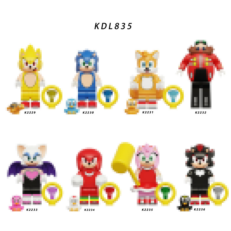 国产正品积木人仔第三方动漫蛋头博士刺猬音速小子拼装玩具KD835