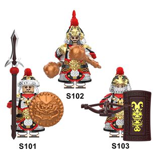 兼容国产国潮古代宋朝长矛锤弓弩士兵第三方拼装积木人仔玩具S101