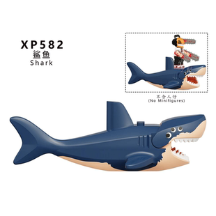 适用乐高星球大战积木人仔雪怪饕餮动物鲨鱼儿童拼装MOC配件AN001