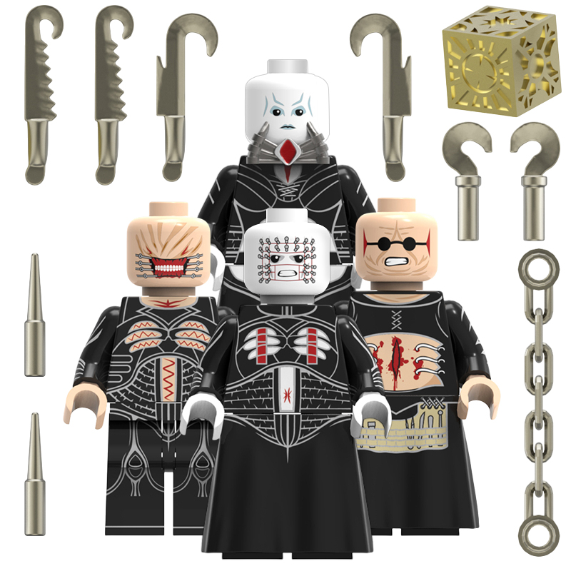 FT20-23适用乐高抽抽乐养鬼吃人钉子头颤齿万圣节拼装人仔玩具