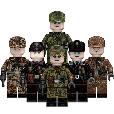 适用乐高军事积木人仔欧洲德国迷彩装甲兵第三方拼装玩具N671-676