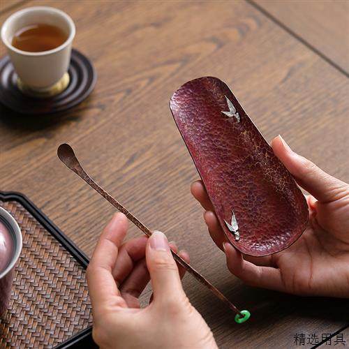 茶则日式紫铜镶银仿古赏茶荷二件套竹韵茶拨茶勺套组茶具配件茶铲,餐饮具,茶道/零配,淘宝优惠券,粉丝福利购,淘宝优惠卷