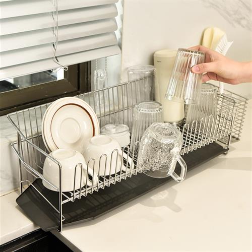 304不锈钢单层盘子排水架台面小厨房水槽窄边筷子板水过滤器储存