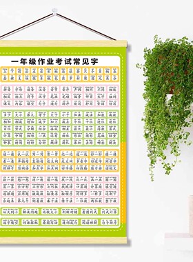 一年级学生考试常见字挂图画易错识字应对数学课堂作业题目墙贴纸