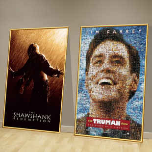 经典电影海报墙贴画咖啡厅欧美复古电影院走廊过道文艺壁纸画挂画