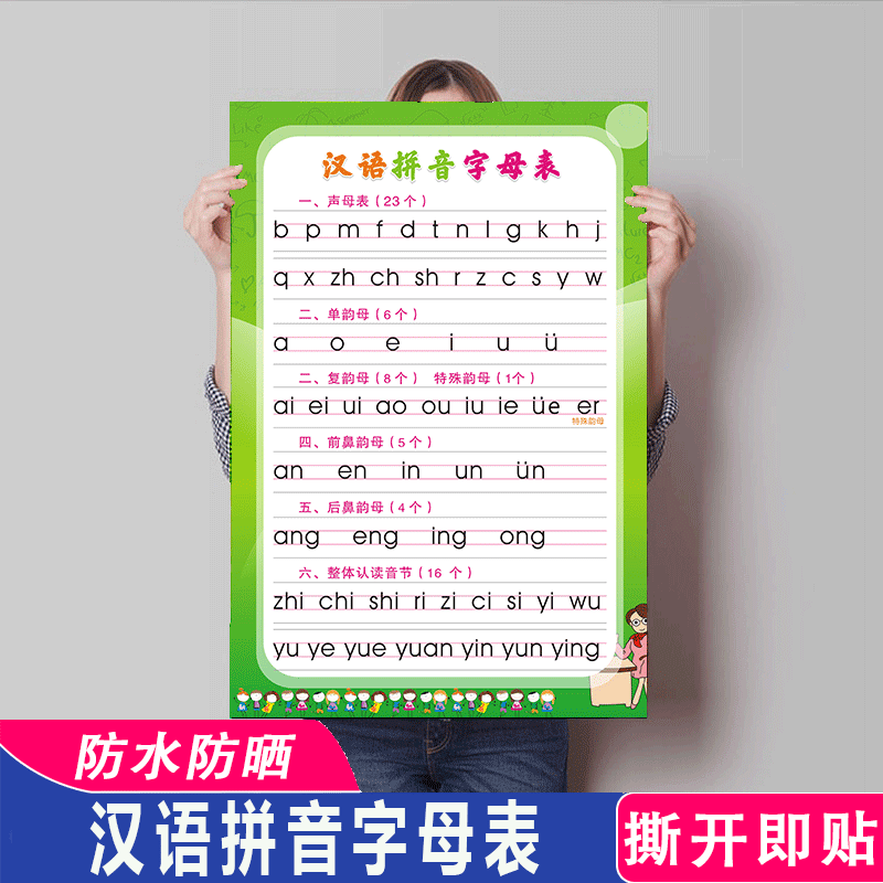 一年级汉语拼音字母表墙贴