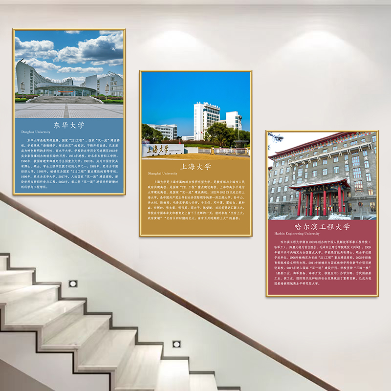 中国名校简介挂画清华北大985211大学励志目标墙贴教室墙面装饰画