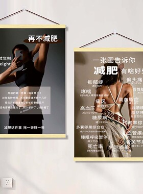 减肥励志文案挂画美容院自律瘦身标语壁画美体塑形宣传身材海报