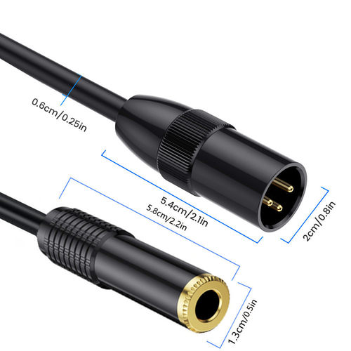 一分二6.35mm双声母转2XLR 3P公麦克风数字接口笔记本电脑音频线