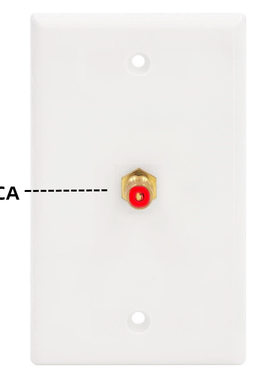 卡扣式单孔RCA音频转接插座面板音频信息面板1RCA  Wall Plate