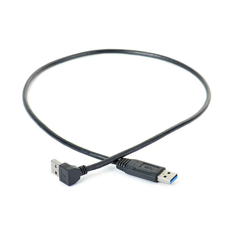 usb 3.0公对公弯头数据线60cm高速传输延长移动硬盘盒HUBA公转A公