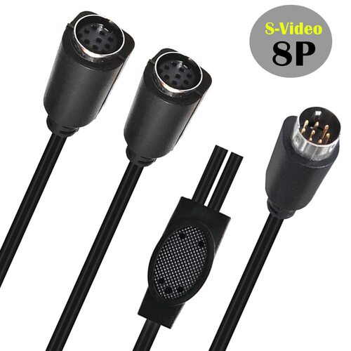 一分二公母8PIN S端子线mini din8芯音视频线S video机顶盒8芯线