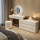 2025新款 实木梳妆台卧室现代简约轻奢奶油风可伸缩化妆桌斗柜一体