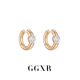 复古高级感玫瑰金爱心圈圈耳环无耳洞耳夹博主同款 GGXR 法式