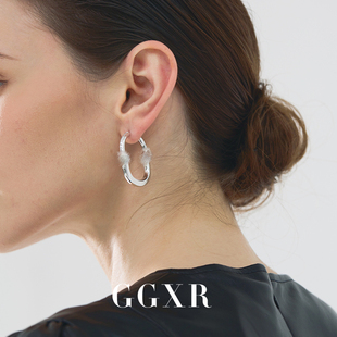 GGXR 极简通勤小众高级感耳饰 欧美耳环U形锁扣耳环无耳洞耳夹
