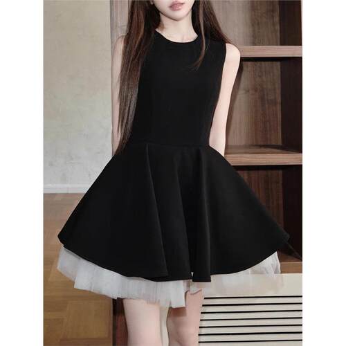 avenemt/撞色网纱拼接无