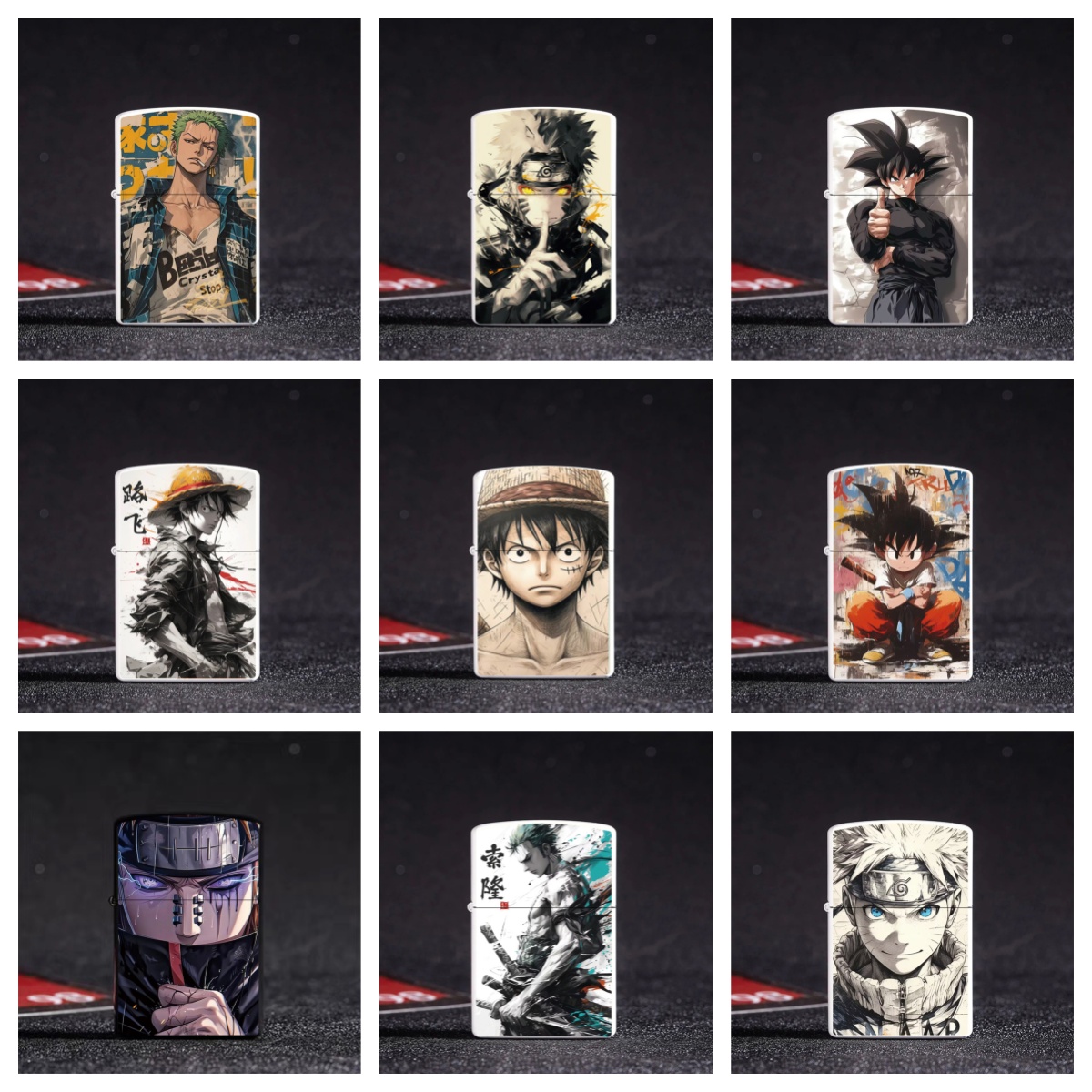 高颜值海贼王火影动漫卡通煤油创意防风打火机私人定制照片送礼男