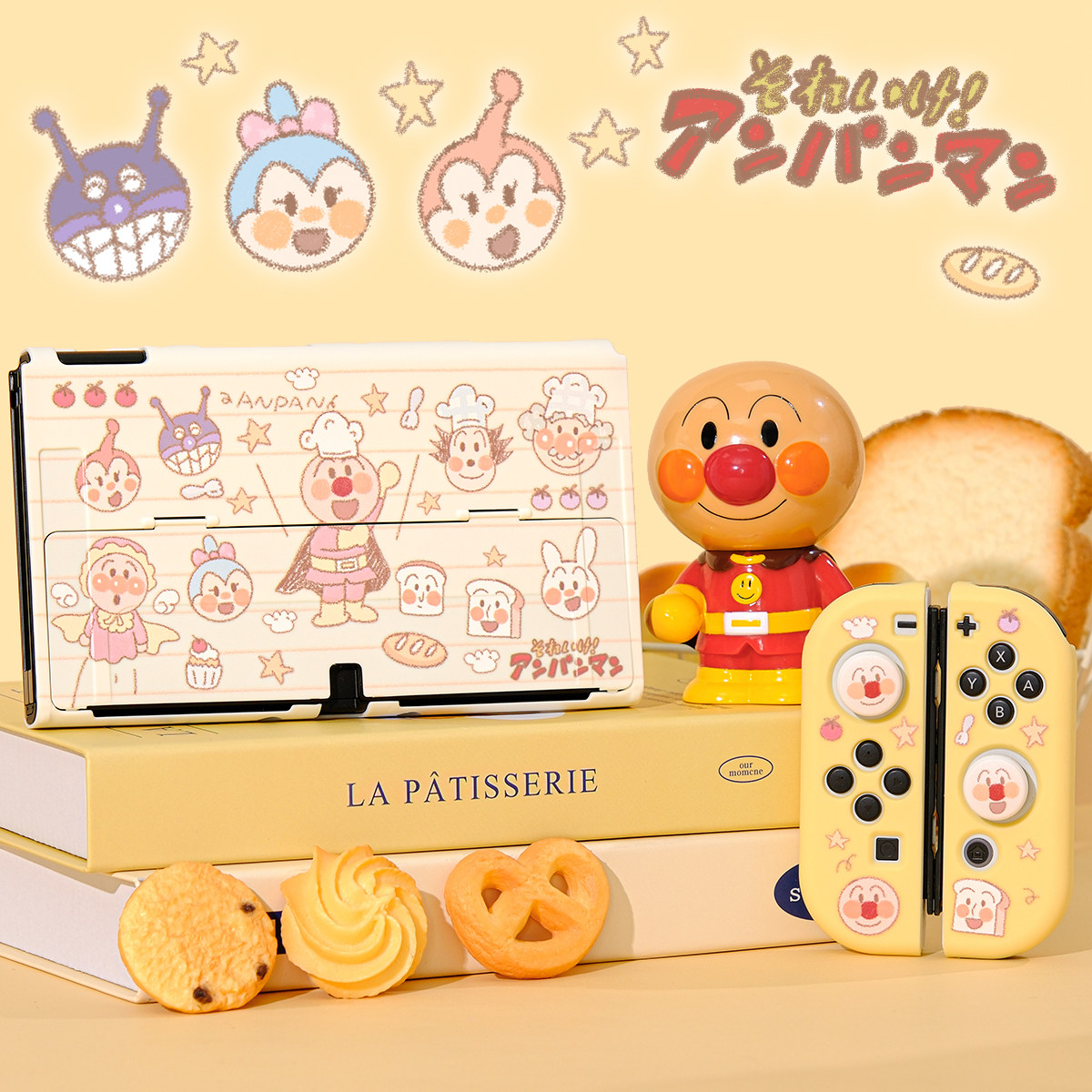 原创面包超人任天堂switch oled保护壳ns2游戏机分体壳可爱雾岛