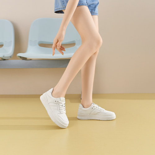 卓诗尼撤柜正品厚底小白鞋女休闲百搭增高板鞋时尚百搭圆头系带鞋
