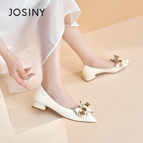 卓诗尼女单鞋休闲蝴蝶结百搭舒适