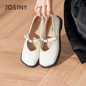 日常韩版 卓诗尼春秋季 子圆头平底套脚休闲百搭乐福鞋 女士单鞋 新款