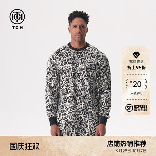 TCH轻奢2026秋季新款logo圆领长袖T恤上衣轻奢系列T72A086048