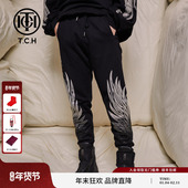TCH T69C206030 男女同款 轻奢潮牌秋冬新品 烫钻黑色休闲长裤