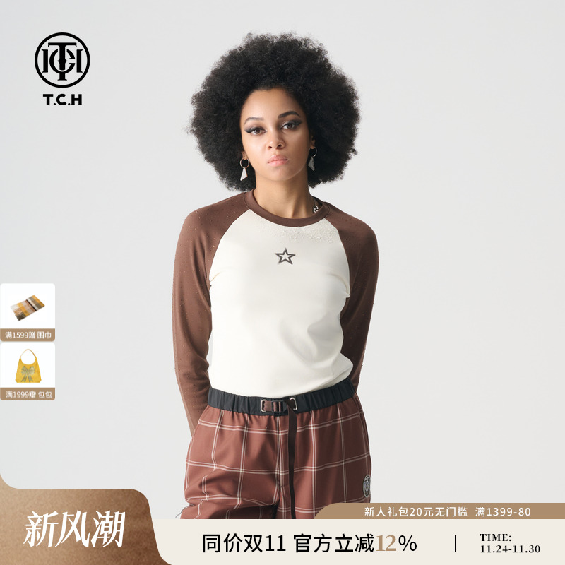 2024春季新款长袖轻奢拼接