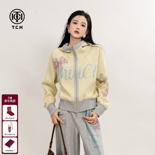 套装 TCH私服烫钻25秋季 休闲两面穿外套休闲裤 时尚 T75C07E5041 新款