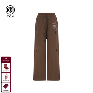 新款 TCH轻奢潮牌工装 女2025冬季 宽松百搭直筒裤 T75C20E9022 休闲裤