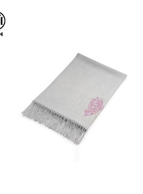 TCH私服烫钻2025秋冬时尚百搭休闲灰色流苏围巾围脖女T75C45E1007