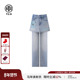 TCH私服烫钻小熊假两件直筒牛仔裤 裙女2025春夏新款 T75A20E5050