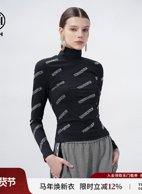 TCH轻奢大C打底衫烫钻字母春夏新款女长袖T恤T69A026002