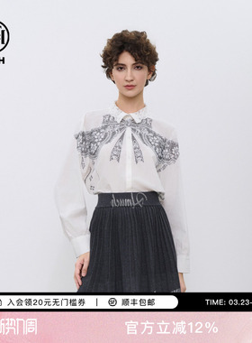TCH时尚潮牌蝴蝶结烫钻休闲百搭衬衫秋夏新款T72C13E5004