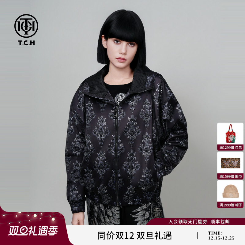 TCH轻奢潮流2025冬季新款户外连帽棉服外套男女同款T75C27E9003