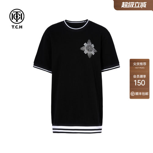 TCH潮牌烫钻时尚休闲百搭短袖T恤女2026春季新款T75C10B1040