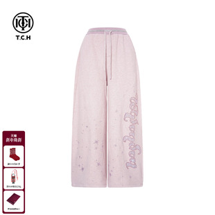 烫钻加厚百搭粉色直筒休闲裤 时尚 女潮T75D20E1228 新款 TCH2025冬季