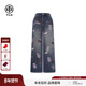 加绒烫钻小熊慵懒牛仔蓝阔腿牛仔裤 TCH2025冬季 新款 女T75D20E1260