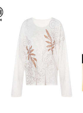 TCH烫钻简约气质百搭长袖针织衫上衣女2026春季新款T75C09E5076