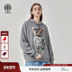 TCH潮酷小熊重工烫钻休闲宽松纯棉灰色连帽卫衣情侣衫 T78A126051
