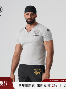 TCH 轻奢2025春夏新款烫钻小v领短袖T恤上衣男女同款T72B106123