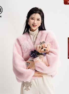 TCH轻奢烫钻早秋千金风百搭减龄V领小香风毛毛外套女T75D05E1001