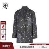 新款 TCH私服烫钻高级感洋气廓形羊毛西装 外套女25秋季 T75C27E5008