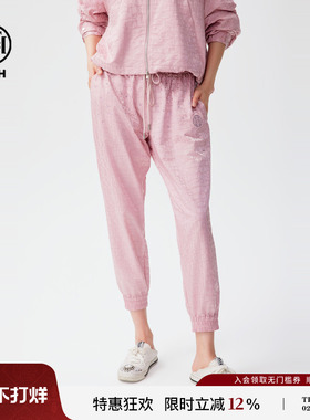 TCH秋季新款LOGO提花休闲长裤束脚宽松显瘦裤子女T72C206050